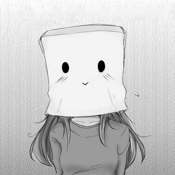 Тян с пакетом на голове