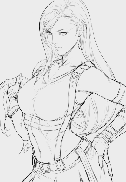 Лайн арт девушка