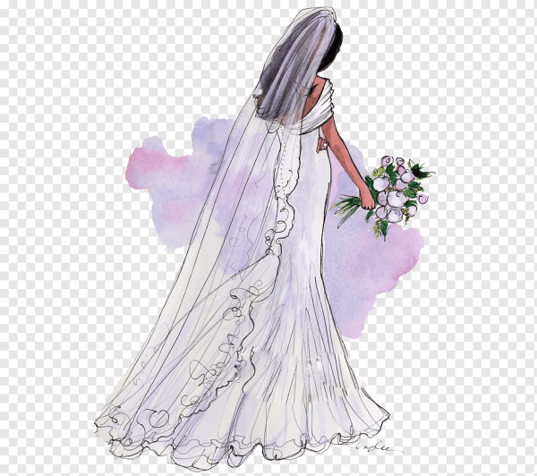 Невеста картинка нарисованная