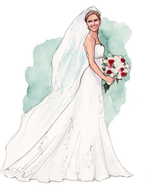 Платье невесты иллюстрация