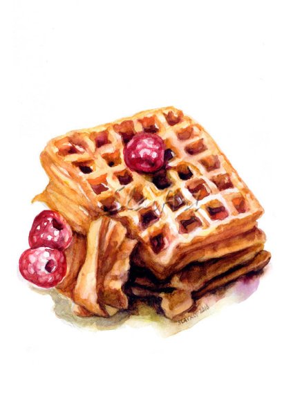 Вафли с малиной