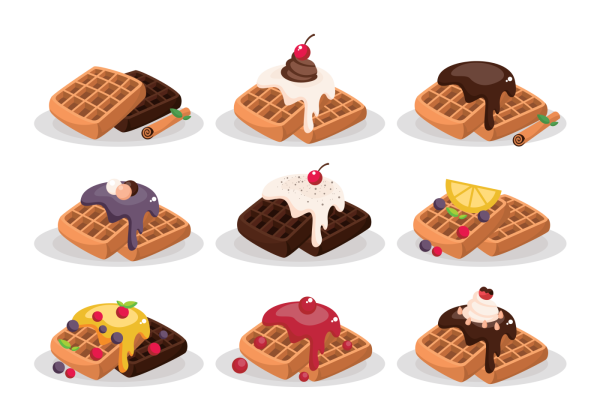 Бельгийские вафли вектор