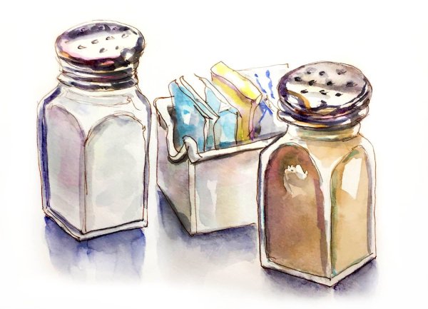 Солонка акварель