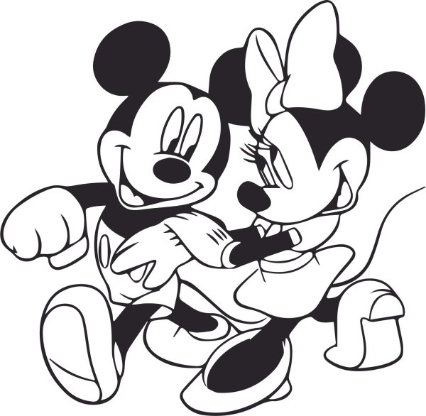 Рисунки Минни и Микки Маусов