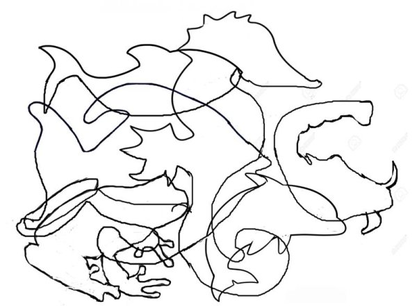 Наложенные изображения животных для дошкольников