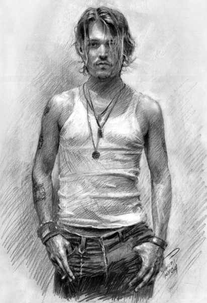 Джонни Депп рисунок