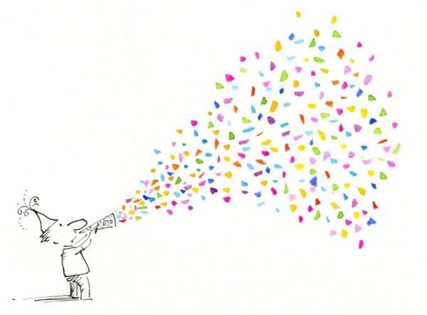 Конфетти на белом фоне