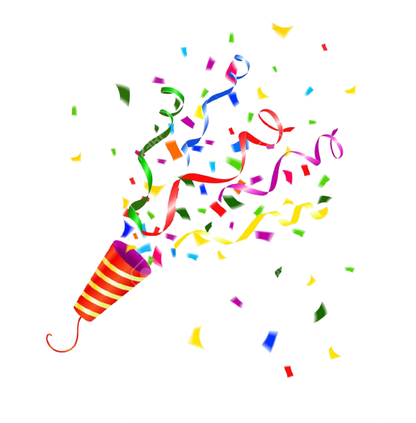 Новогоднее конфетти на прозрачном фоне