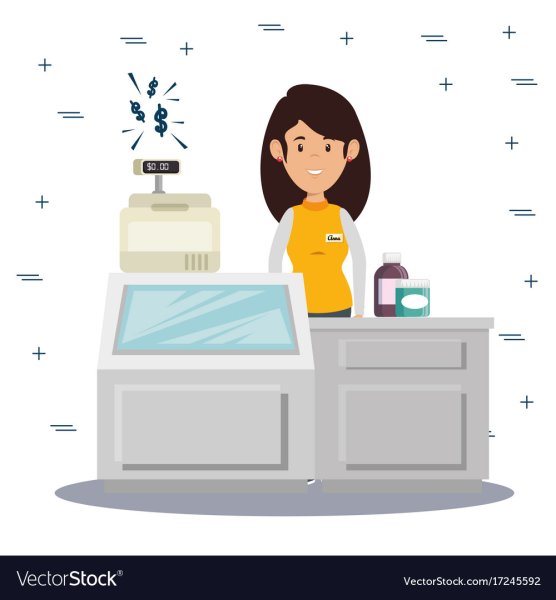 Кассир на прозрачном фоне