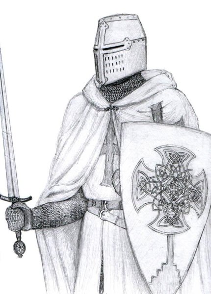 Рыцарь Тевтонского ордена 13 век рисунок карандашом