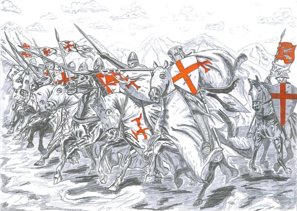 Крестоносец рисунок
