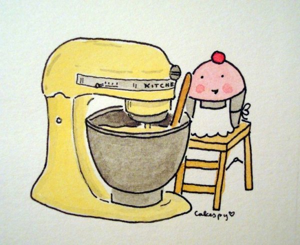 Миксер рисунок акварелью