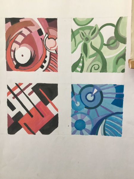 Монохромная композиция из геометрических фигур