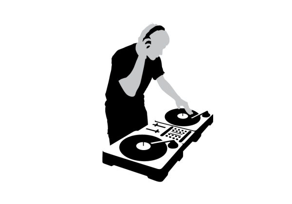 Диджейский пульт на белом фоне