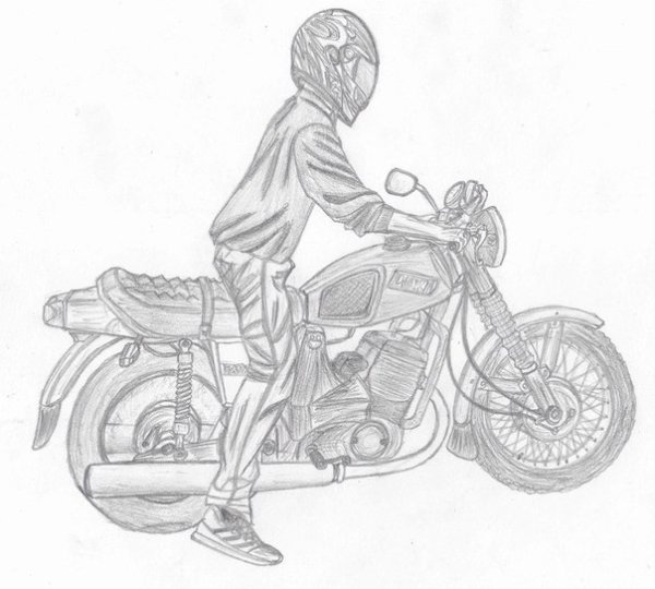 Раскраска мотоцикл ИЖ Планета 5