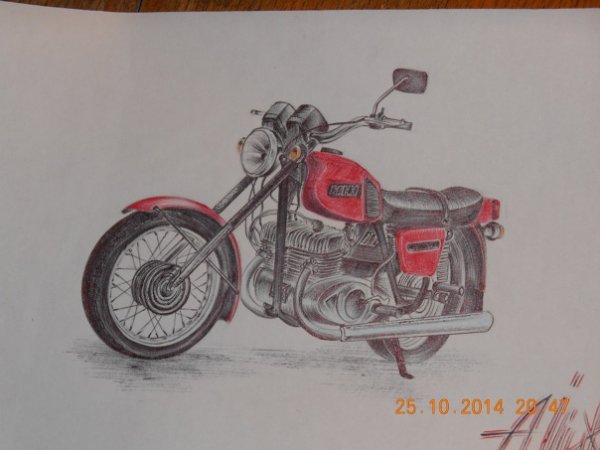 Рисунок мотоцикла ИЖ Планета 5