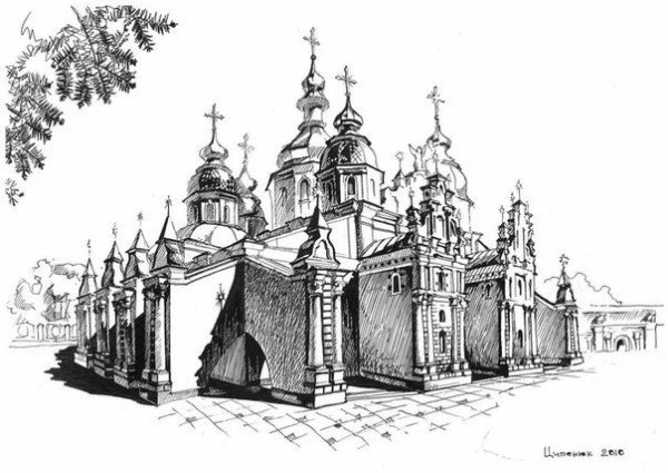 Софийский собор в Киеве зарисовки
