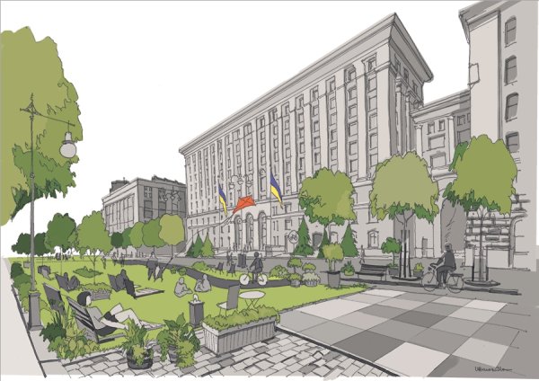 Городское пространство города рисунок