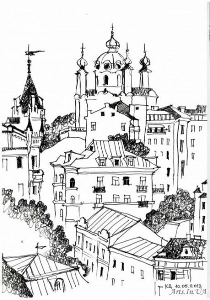 Киев рисунок карандашом