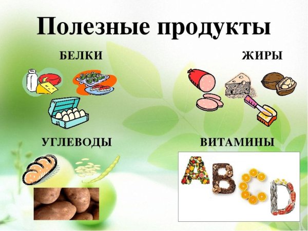 Полезные продукты белки жиры углеводы витамины