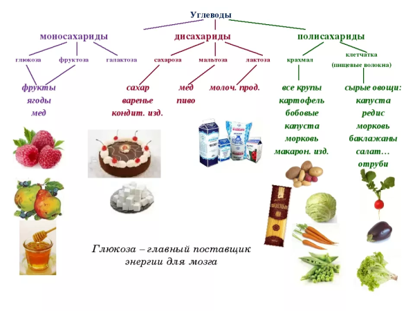 Классификация углеводов в продуктах