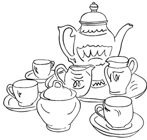 Рисование чайный сервиз