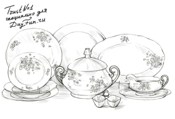 Рисование детское чаепитие