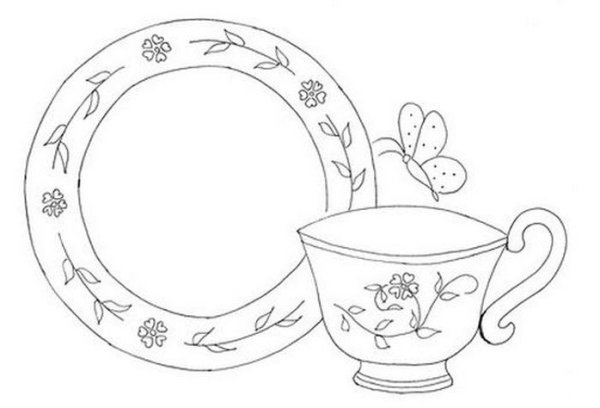 Нарисовать чайный сервиз