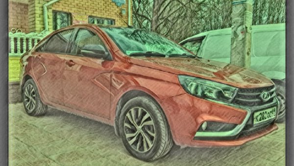 Нарисовать Lada Vesta спереди