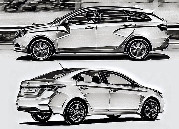 Раскраска Лада Веста св кросс