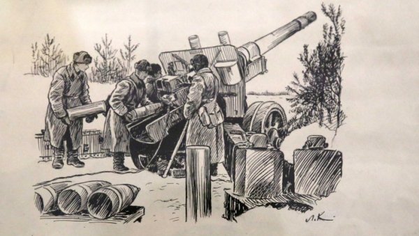 Артиллерия рисунок карандашом