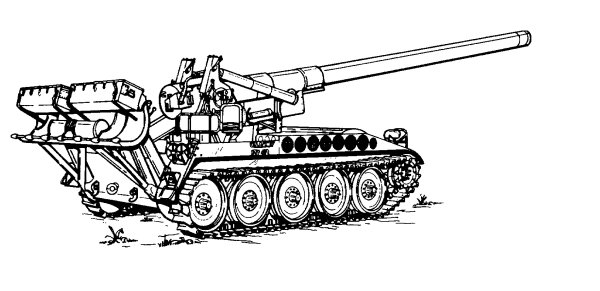 M110 8 inch (203 mm) self-Propelled Howitzer чертеж