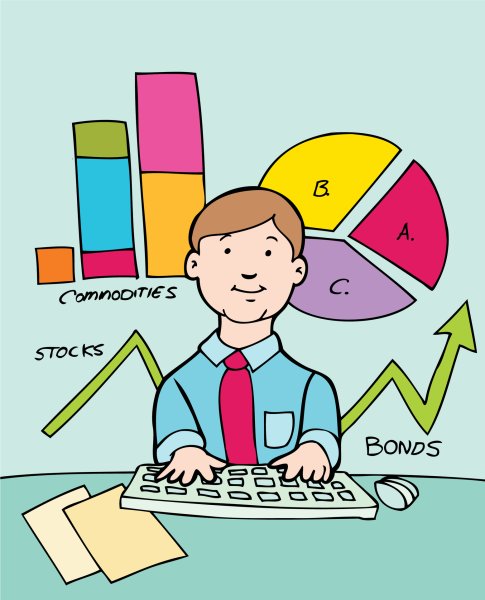 Человек с калькулятором мультяшные