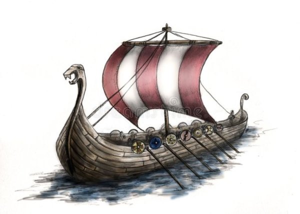 Рисунок Драккара викингов