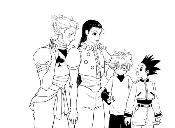 Хисока Хантер х Хантер черно белый