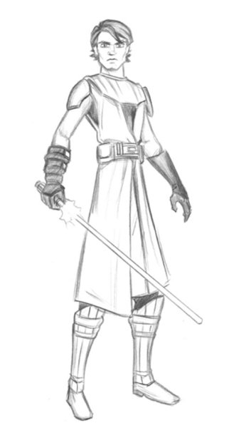 Раскраска Звездные войны Оби Ван Кеноби