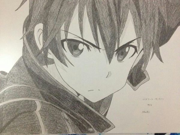 Аниме САО Кирито рисунок