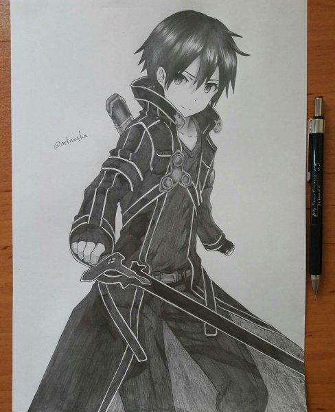 Аниме для срисовки Кирито