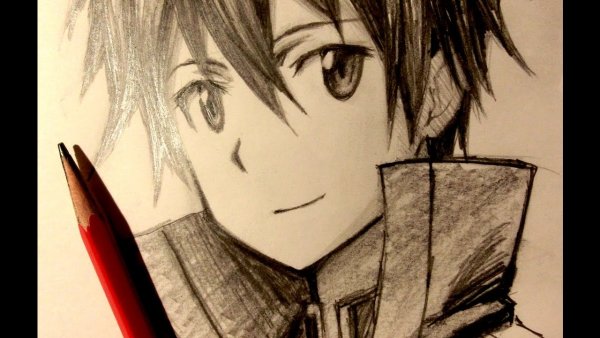 Кирито и Асуна черно белое