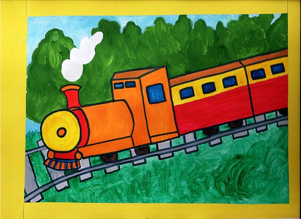 Электричка красками РЖД