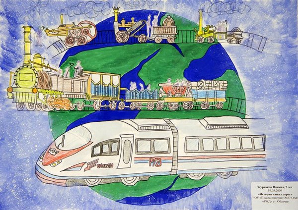 Локомотив рисунок