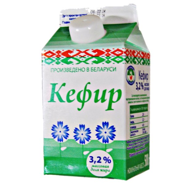 Кефир на прозрачном фоне