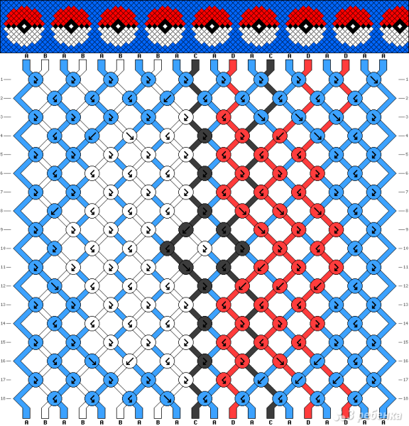 Схемы плетения фенечек с рисунком