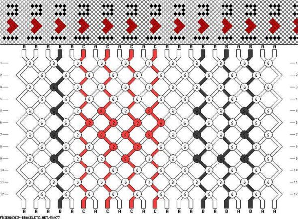 Схемы парных фенечек косым плетением