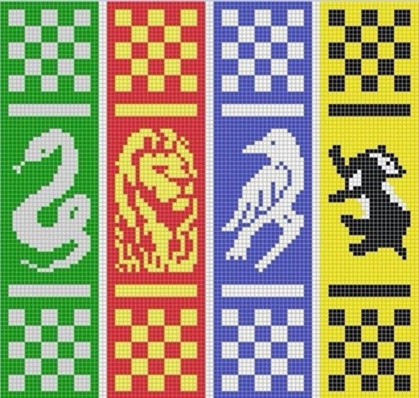 Закладки Гарри Поттер Слизерин вышивка