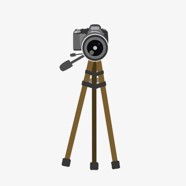 Фотоаппарат на треноге на прозрачном фоне