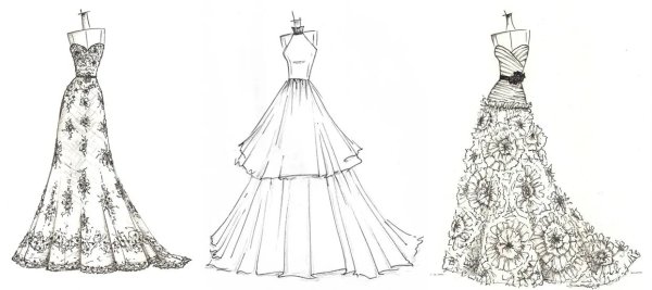Нарисовать красивое платье
