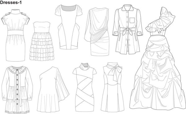 Эскизы платьев