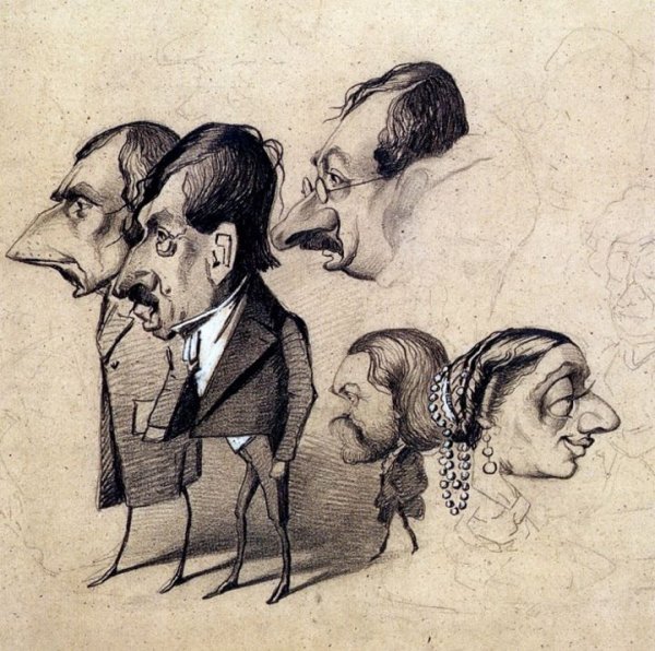 Карикатуры Клода Моне в 15 лет