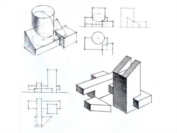 Композиция из геометрических тел врезка